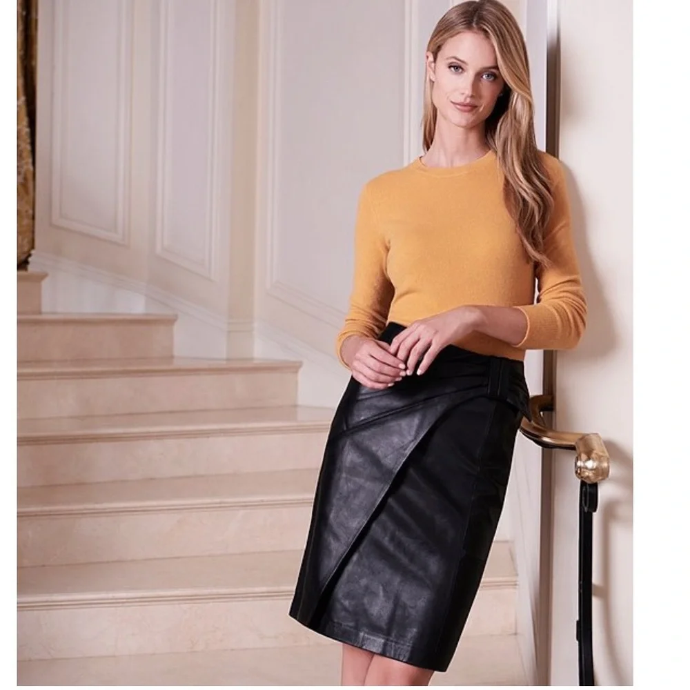 ❤️❤️ Antonio Melani 100% real leather skirt. Excellent condition. Black❤️❤️